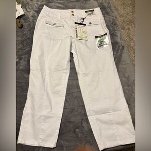NWT D.Jeans White Recycled Twill High Waist Straight Ankle Jeans Size 12